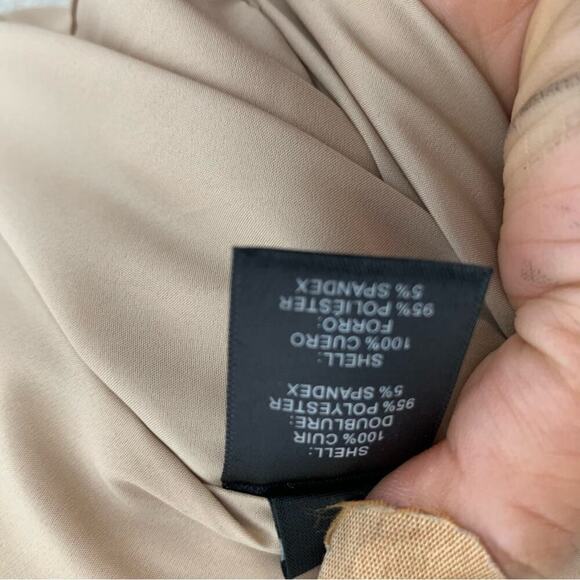 Doncaster tan long line suede leather zip up jacket size 6 quiet luxury - Picture 6 of 6